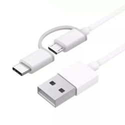 Xiaomi Mi 2-in-1 USB Cable (Micro USB to Type C) 100cm câble USB 1 m USB 2.0 USB A Micro-USB B Blanc