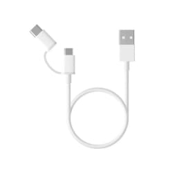 Xiaomi Mi 2-in-1 USB Cable Micro USB to Type C 30cm câble USB 0,3 m USB 2.0 USB A Micro-USB B Blanc