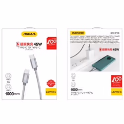 DUDAO Kabel USB USB-C - 1 m Szary 80080 câble USB USB C Gris