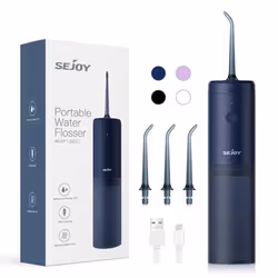 SEJOY Hydropulseur Dentaire Irrigateur Professionnel Portable et Rechargeable 3 Modes et 3 Buses de Rechange IPX7 Étanche Ble ...