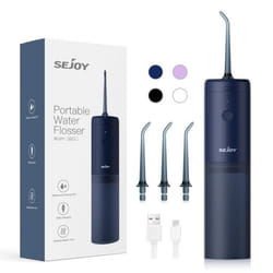 SEJOY Hydropulseur Dentaire Irrigateur Professionnel Portable et Rechargeable 3 Modes et 3 Buses de Rechange IPX7 Étanche Bleu