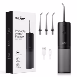 SEJOY Hydropulseur Dentaire Irrigateur Professionnel Portable et Rechargeable 3 Modes et 3 Buses de Rechange IPX7 Étanche Noi ...