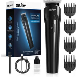 SEJOY Tondeuse Barbe et Cheveux Electrique Professionnelle avec Ecran LED Sans Fil Rechargeable 4 Guide de Coupe pour Enfant