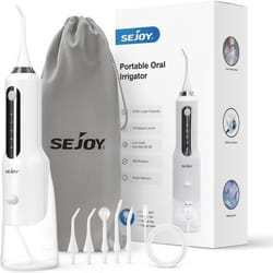 Hydropulseur SEJOY Professionnel - Irrigateur Oral Portable et Rechargeable 270ml IPX7 Étanche 5 Modes