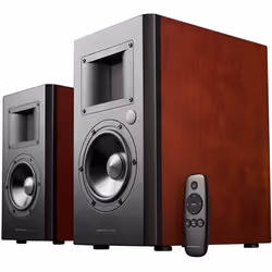 Enceintes HiFi - AIRPULSE - A200 - Actives - Bluetooth - Noir/Marron