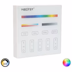 La Télécommande Murale RF pour Variateur LED RGB + CCT 4 Zones MiBoxer B4 utilise une technologie en radiofréquence, elle est ...