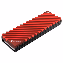 Jonsbo M.2-3 RED système de refroidissement d’ordinateur Disque électronique Dissipateur thermique/Radiateur Noir, Rouge 1 pièce(s)