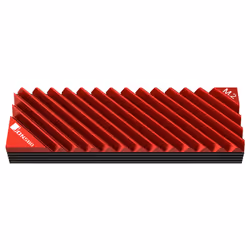 Jonsbo M.2-3 RED système de refroidissement d’ordinateur Disque électronique Dissipateur thermique/Radiateur Noir, Rouge 1 pièce(s)