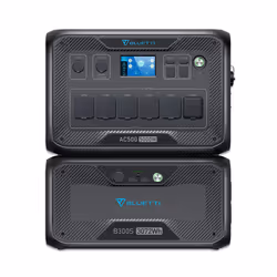 Bluetti AC500 + B300S, Phosphate de fer lithié (LiFePo4), 60000 mAh, Secteur, Allume-cigare, Solaire, 3072 Wh, Power Delivery ...