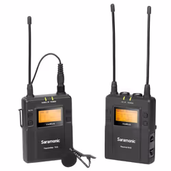 Saramonic UWMIC9 RX9+TX9 UHF, Microphone Lavalier/boutonnière, 0,5%, Avec fil, 3,5 mm (1/8"), Noir, 70 dB