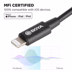 Adaptateur Audio - BOYA - BY-K3 - TRRS Femelle à Lightning Mâle - Compatible iPhone - iPad - iPod Touch