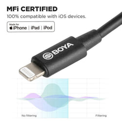 Adaptateur Audio - BOYA - BY-K3 - TRRS Femelle à Lightning Mâle - Compatible iPhone - iPad - iPod Touch