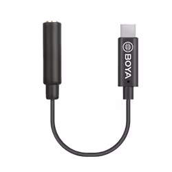 BOYA BY-K4, 3,5mm, Femelle, USB Type-C, Mâle, Noir