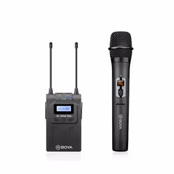 BOYA BY-WM8 Pro-K3, Microphone pour radio, 100 m, Sans fil, Noir, Batterie, AA