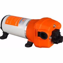 Groupe d'eau SEAFLO 12V 17L min idéal pour l'alimentation en eau de votre bateau. Fonctionnement à sec sans danger, pompe aut ...