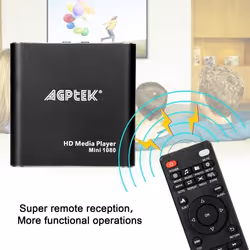 AGPTEK Mini 1080P Full HD Lecteur Multimédia avec Télécommande