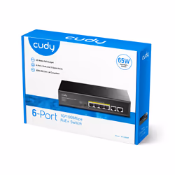 Cudy FS1006P commutateur réseau Fast Ethernet (10/100) Connexion Ethernet, supportant l'alimentation via ce port (PoE) Noir