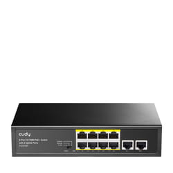 Cudy FS1010P commutateur réseau Fast Ethernet (10/100) Connexion Ethernet, supportant l'alimentation via ce port (PoE) Noir