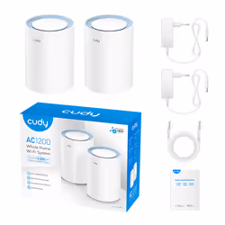 Cudy M1200 2-PACK système Wi-Fi maillé Bi-bande (2,4 GHz / 5 GHz) Blanc 1 Interne - Vue supplémentaire 4