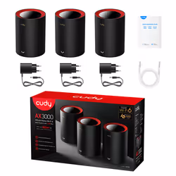 Cudy M3000 3-Pack Bi-bande (2,4 GHz / 5 GHz) Noir, Rouge 1 Interne - Vue supplémentaire 4