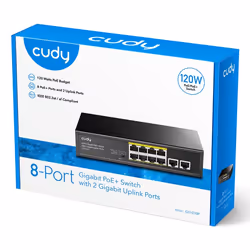 Cudy GS1010P commutateur réseau Gigabit Ethernet (10/100/1000) Connexion Ethernet, supportant l'alimentation via ce port (PoE) Montage sur le bureau ou sur le mur Noir - Vue supplémentaire 4