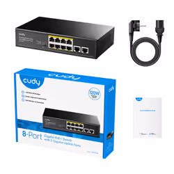 Cudy GS1010P commutateur réseau Gigabit Ethernet (10/100/1000) Connexion Ethernet, supportant l'alimentation via ce port (PoE) Montage sur le bureau ou sur le mur Noir - Vue supplémentaire 5