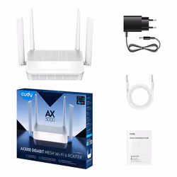 Cudy AX3000 routeur sans fil Gigabit Ethernet Bi-bande (2,4 GHz / 5 GHz) Blanc