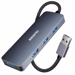 BENFEI USB 3.0 Hub 4 ports [Coque en aluminium et câble en nylon]