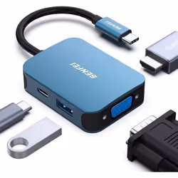 HUB USB C BENFEI Adaptateur USB C vers HDMI VGA USB C vers USB 3.0