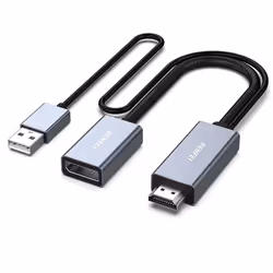 Adaptateur HDMI vers DisplayPort - BENFEI - Convertisseur 4K 60Hz - Compatible PS5 - Xbox - Gris