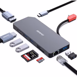 Station daccueil 9 en 1 - BENFEI - Hub USB C - Double Moniteur - 100W PD - 10 Gbit/s