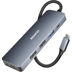 Hub USB C HDMI 4K avec 100W Alimenté BENFEI hub USB C vers 3 Ports USB Câble en Silicone et Design tissé