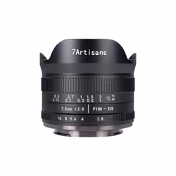 7Artisans 7.5mm F2.8 Mark II, Objectif large "fish eye", 11/9, Micro Four Thirds (MFT)