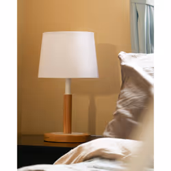 TOMONS LP04003EU lampe de table E14 4 W LED Blanc, Bois