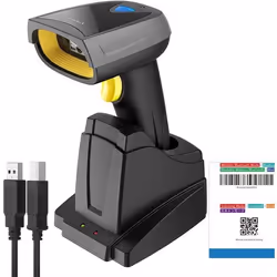 Inateck 2D Scanner de Codes à Barres QR avec Base Intelligente Sans Fil 3 en 1 Bluetooth Lecture sur Écran BCST-52