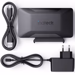 Inateck Adaptateur SATA vers USB 3.2 Gen 2 Câble Adaptateur pour Disque dur SSD/HDD 2.5/3.5 Adaptateur dAlimentation 12V/2A