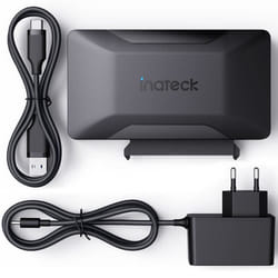 Inateck Adaptateur SATA vers USB 3.2 Gen 2 Câble Adaptateur pour Disque dur SSD/HDD 2.5/3.5 Adaptateur dAlimentation 12V/2A