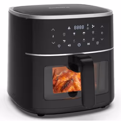tomons 6L Friteuse sans huile Airfryer XXL Grande Capacité avec 8 Préréglages Fenêtre de Cuisson Visuelle Panier Antiadhésif