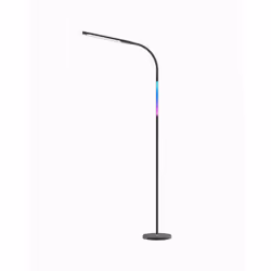 TOMONS LP03016, Noir, Chambre à coucher, Salon, Métal, 1 ampoule(s), LED, Bleu, Vert, Rouge, Blanc chaud