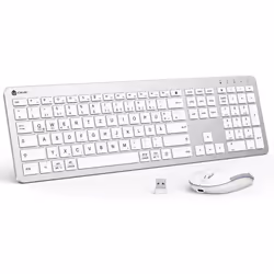 Clavier et souris sans fil - ICLEVER - QWERTZ allemand - Rechargeable - USB - 24 GHz