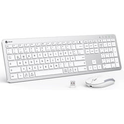 Clavier et souris sans fil - ICLEVER - QWERTZ allemand - Rechargeable - USB - 24 GHz