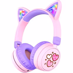 Écouteurs sans fil - ICLEVER - BTH21 - Oreilles de chat - Couleur Lila - Véritables sans fil