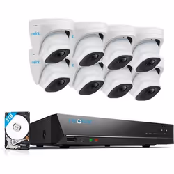 Reolink 4K 16CH Caméra DE Surveillance Extérieur Détection Perosnne/Véhicule Kit Vidéo Surveillance 3To NVR+8X Caméra IP PoE  ...