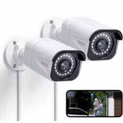 Reolink Caméras de Surveillance Extérieure PoE RLC-810A 2 Pièces 4K - Détection Personne et Véhicule - Étanchéité IP66 - Time ...