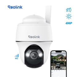 Reolink Go PT Plus 4G LTE Caméra Extérieure sans Fil 360° Pan/Tilt Carte SD 32 Go Détecteur AlarmeVision nocturne