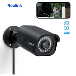 Caméra de Surveillance PoE 4K 8MP Détection Personne et Véhicule, Vision Nocturne 30 mètres, RLC-810A Noir - Reolink