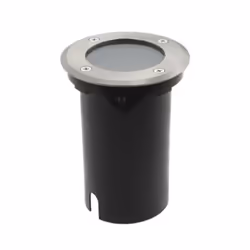 Ce spot LED étanche IP67 rond enterré GRANDE-B12R GU10 35W Inox Diam. 110mm est conçu pour l'éclairage extérieur d'une terras ...