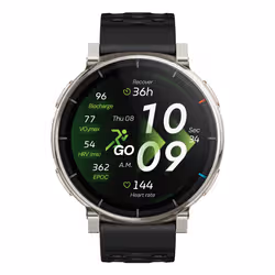 Amazfit Active 3 Montre connectée Or GPS bracelet silicone Noir - Vue supplémentaire 2