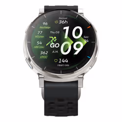 Amazfit Active 3 Montre connectée Or GPS bracelet silicone Noir - Vue supplémentaire 3