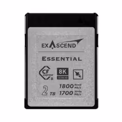 Exascend ESSENTIAL, 2 To, CFexpress Type B, 1800 Mo/s, 1700 Mo/s, Résistant à un aimant, Résistant à la poussière, Résistant  ...